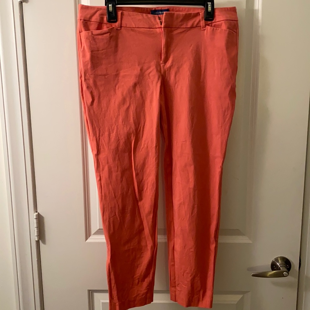 Old Navy Salmon Pink Pixie Straight Ankle Pants